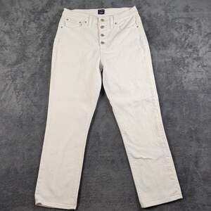 J Crew High Rise Vtg Straight Jeans White Denim Jeans Bottoms Size 29 nautical